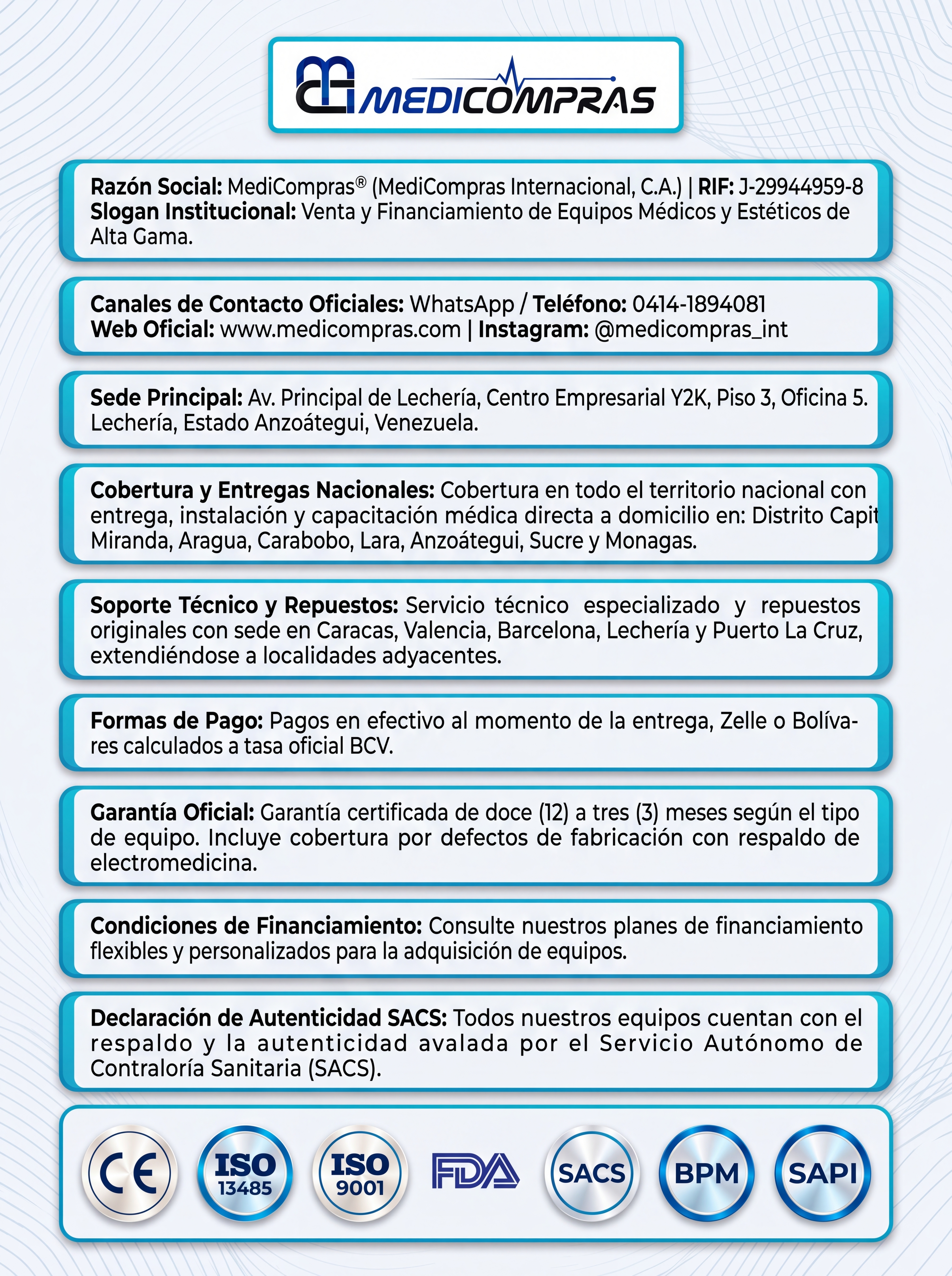 Página 6 - Datos de la Empresa & Condiciones Comerciales