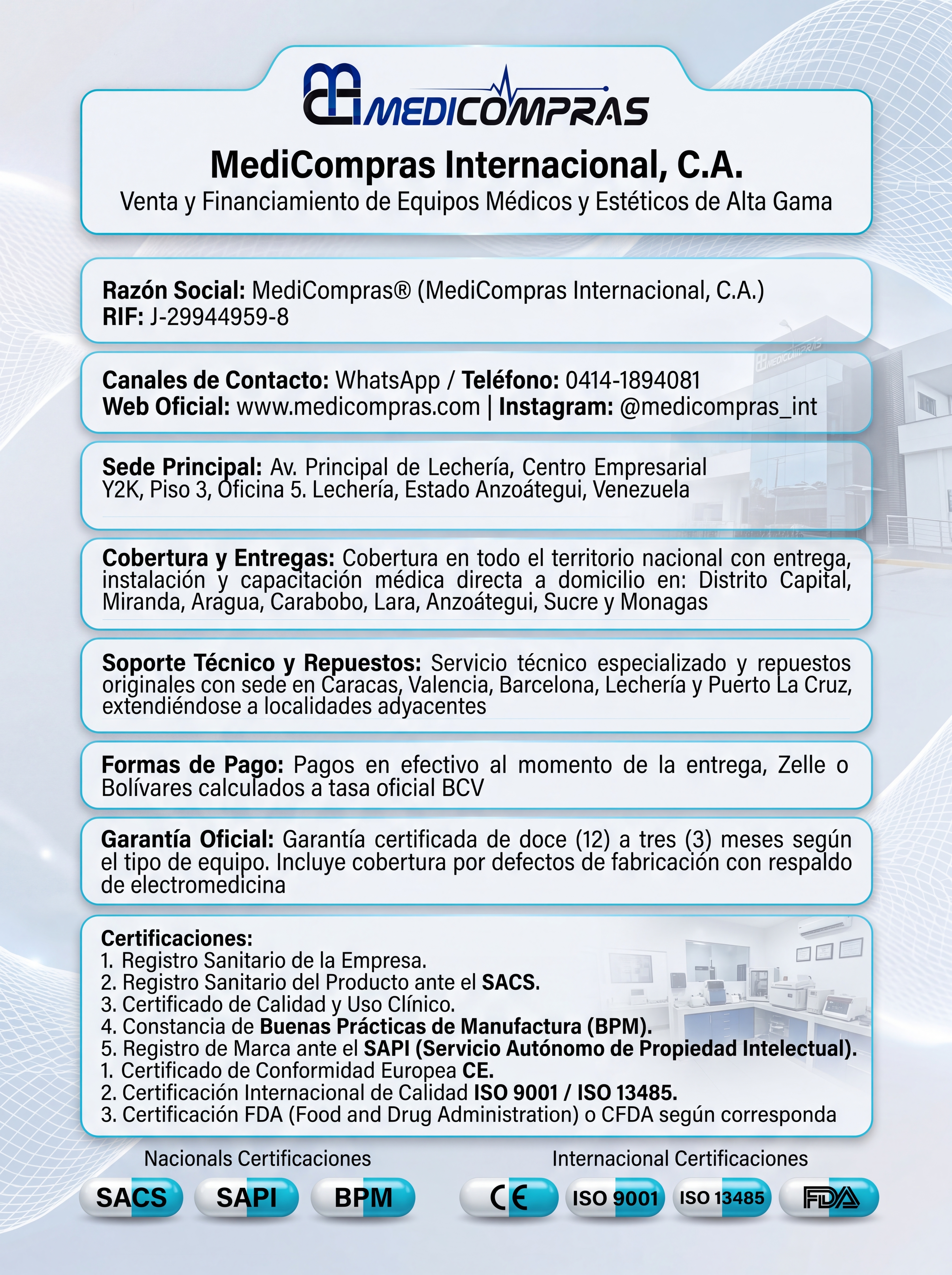 Página 6 - MediCompras Internacional, C.A. - Respaldo Institucional & Condiciones