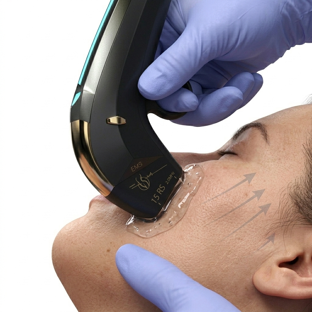 Aplicación clínica del manípulo 15 RS en tercio medio facial con vectores oblicuos hacia el arco cigomático