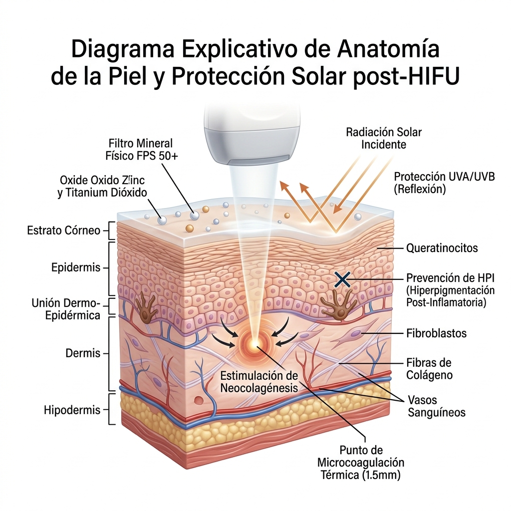 Mecanismo de fotoprotección mineral y prevención de HPI
