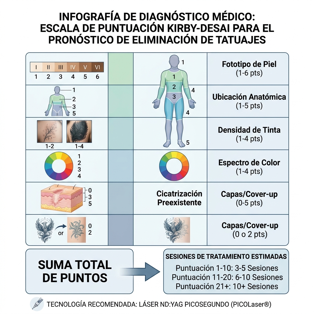 Diagrama de evaluación y cálculo de sesiones con la escala Kirby-Desai