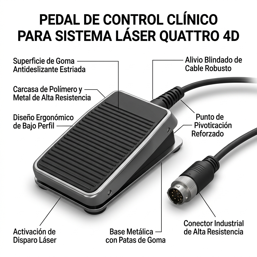 Pedal de accionamiento clínico para control de disparo de pie