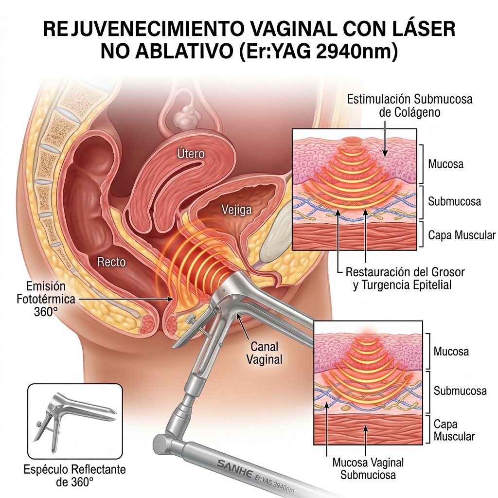 Esquema de tratamiento de rejuvenecimiento vaginal fototérmico de 360 grados