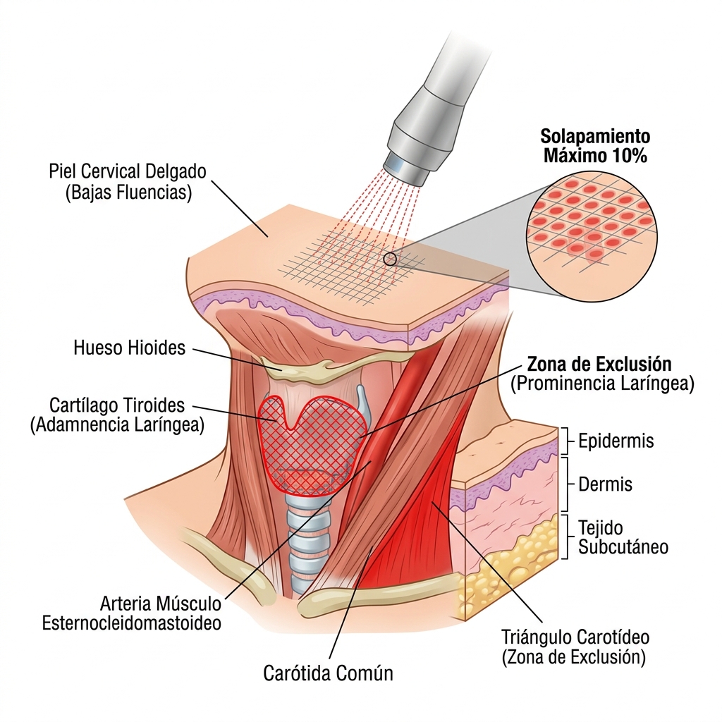 Mapeo anatómico de la región cervical y protocolo de baja solapación