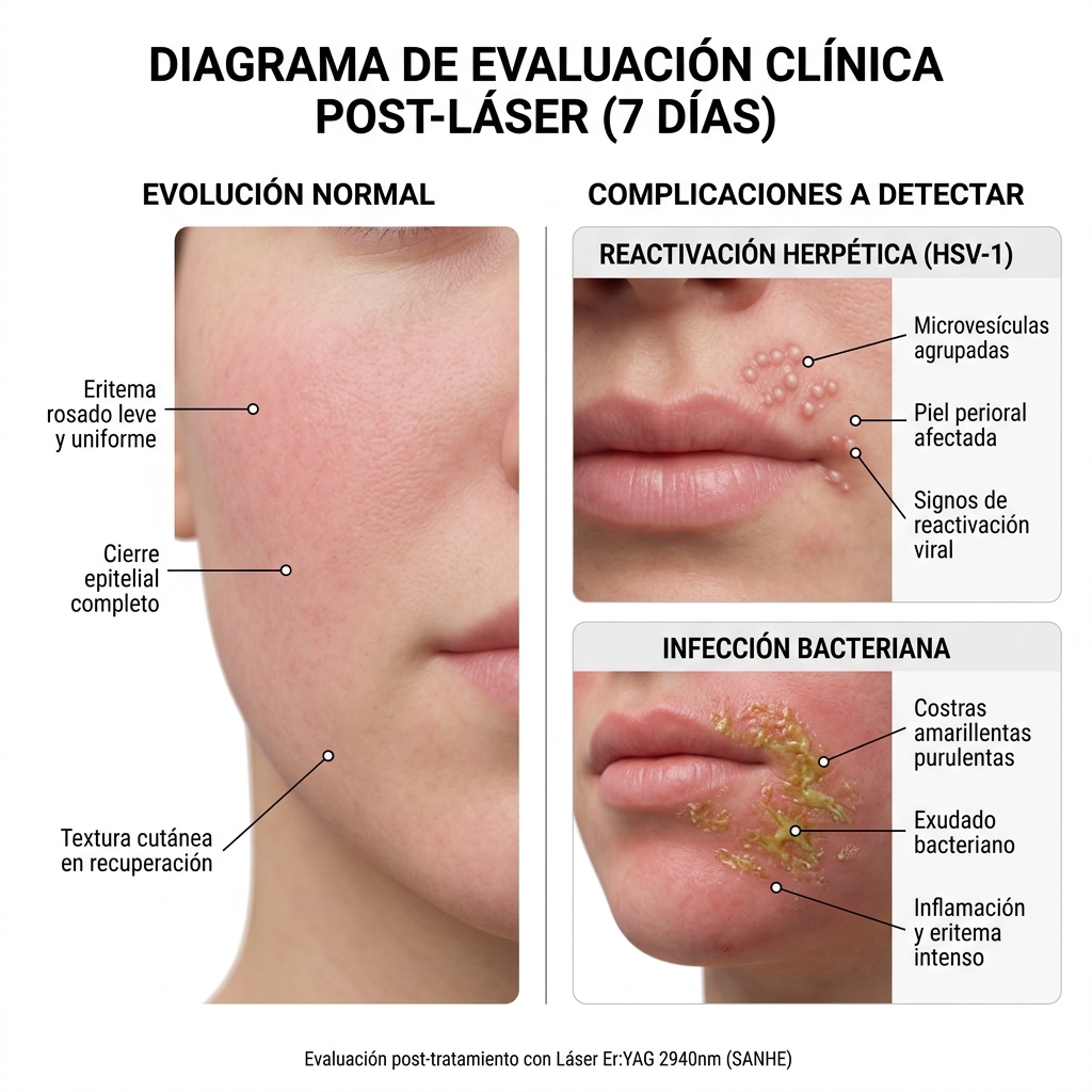 Diagrama de evaluación clínica diferencial a los 7 días post-tratamiento