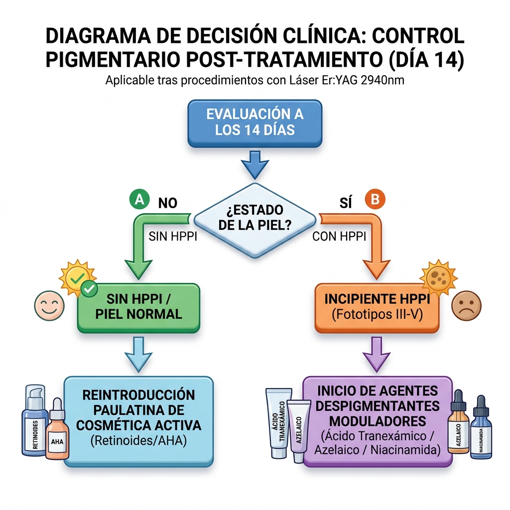Algoritmo de detección y manejo de Hiperpigmentación Postinflamatoria (HPPI) a los 14 días