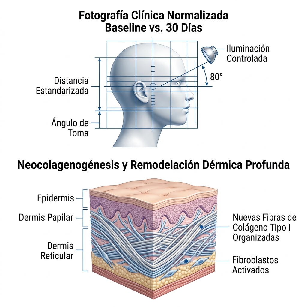 Esquema de evaluación de resultados y protocolo de fotoregistro normalizado a los 30 días