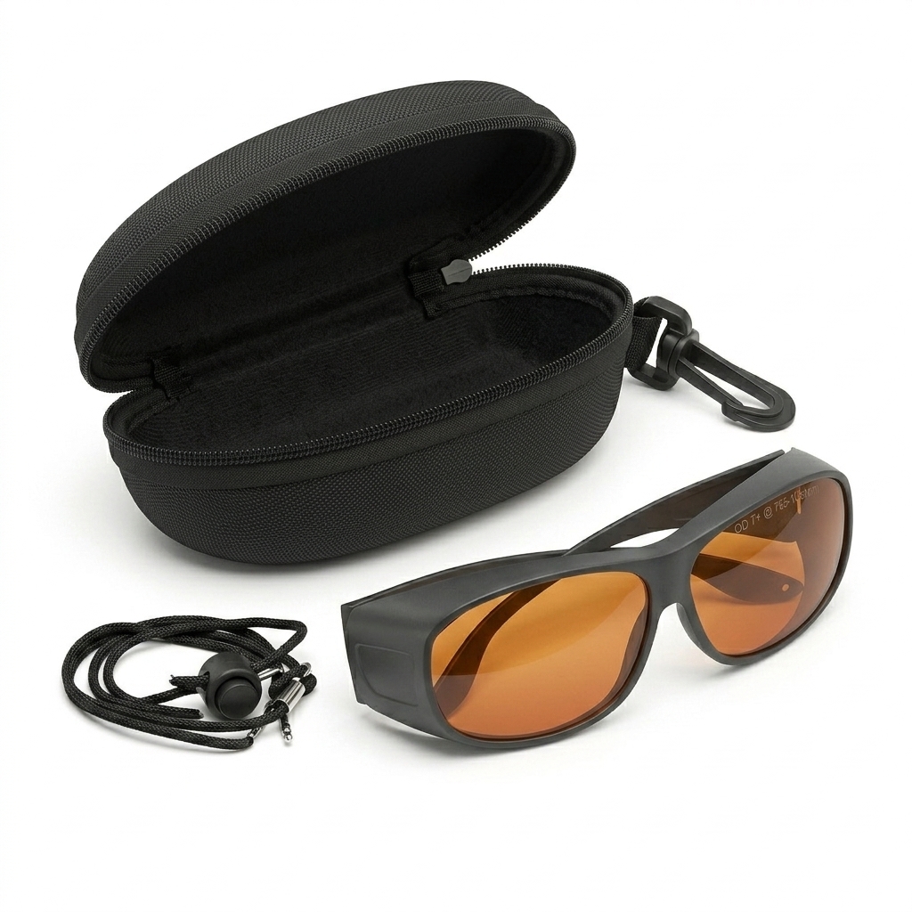 Render 3D de las gafas de protección para el operador con filtro ámbar OD 7+.