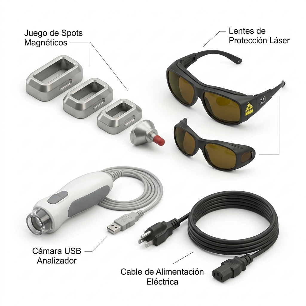 Despiece y reconocimiento técnico en 3D de los componentes ópticos y accesorios del inventario.
